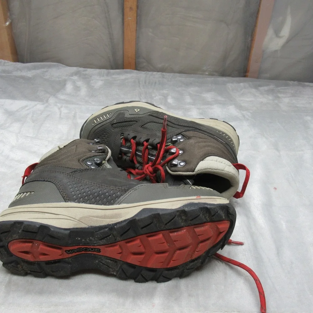 Vasque Kids‎ Hiking Boots 5 Brown Waterproof Red Laces Trail Trekking Breeze AT